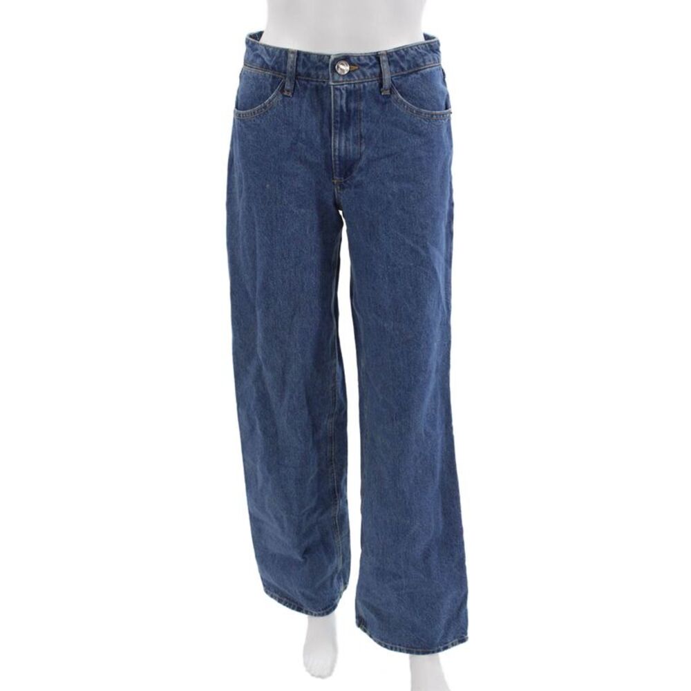 SPRWMN Unisex Wide-Leg Blue Jeans 100% Cotton Mid Rise Inseam 32 90s Size 25